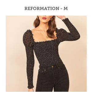 Reformation Dot Blouse Size M